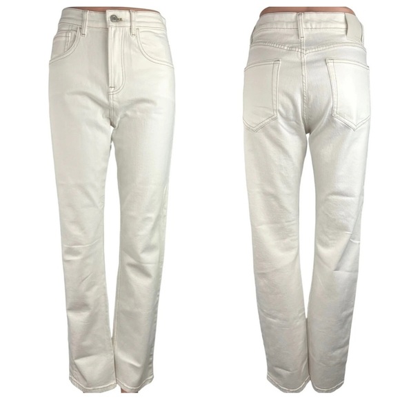 NWT. Massimo Dutti White White Mid -Waist Straight Fit Jeans. Size 2. - Picture 1 of 9